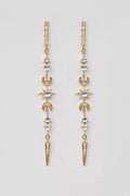Moonstones & Diamonds Long Stellar Earrings (Pair)