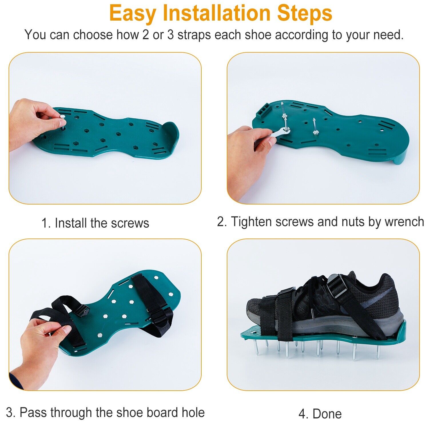 Advanced 2023 Lawn Grass Aerator Spike Shoes With Adjustable Straps